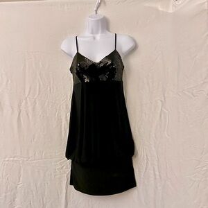 B. Darlin Black Sequin-bodice Prom/Party Bubble Dress Size 1/2